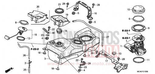 RESERVOIR A CARBURANT GL1800F de 2015